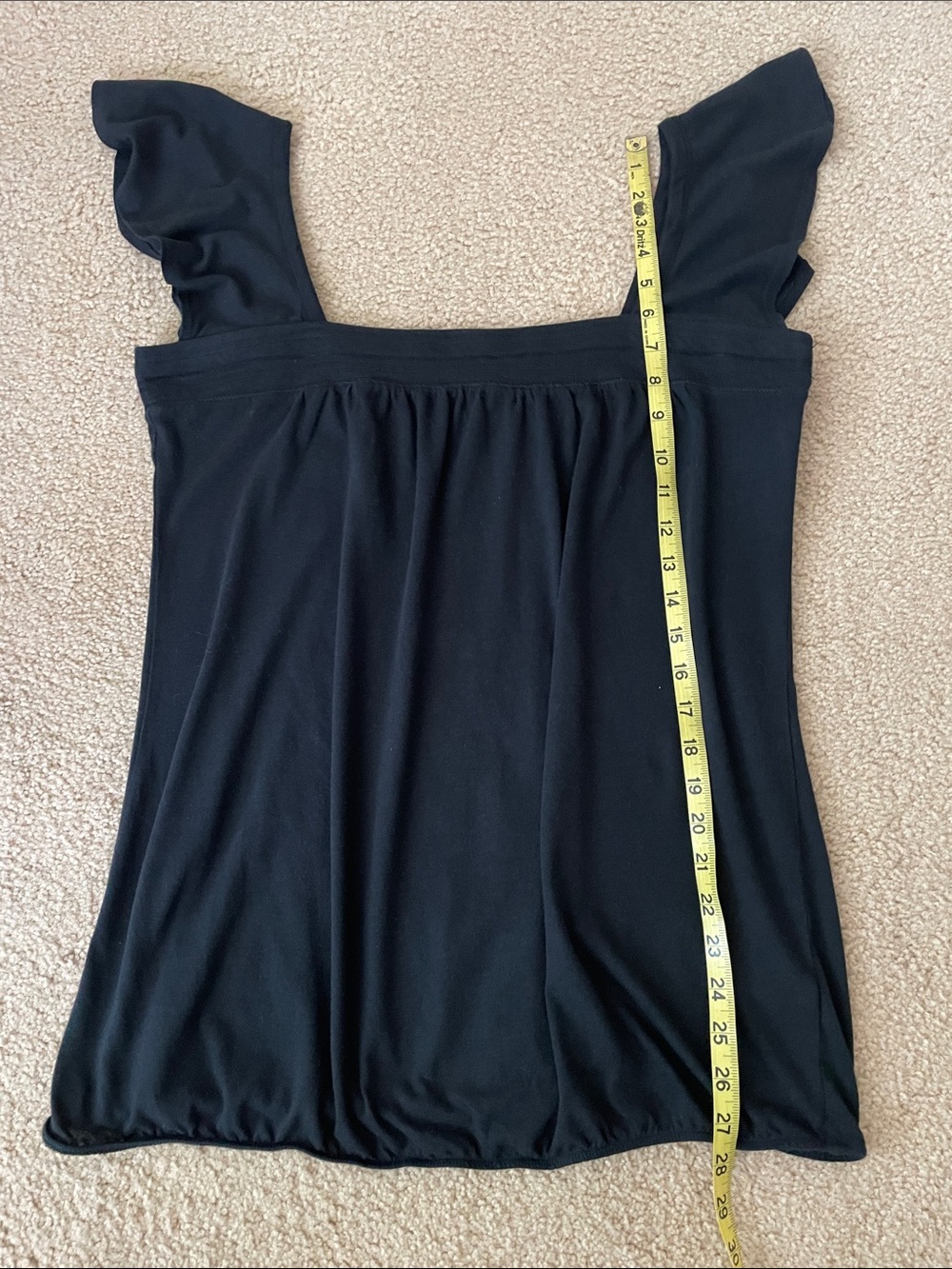 Mossimo Supply Co. Black Square-Neck Flutter Sleeve Tunic - Picture 9 of 9